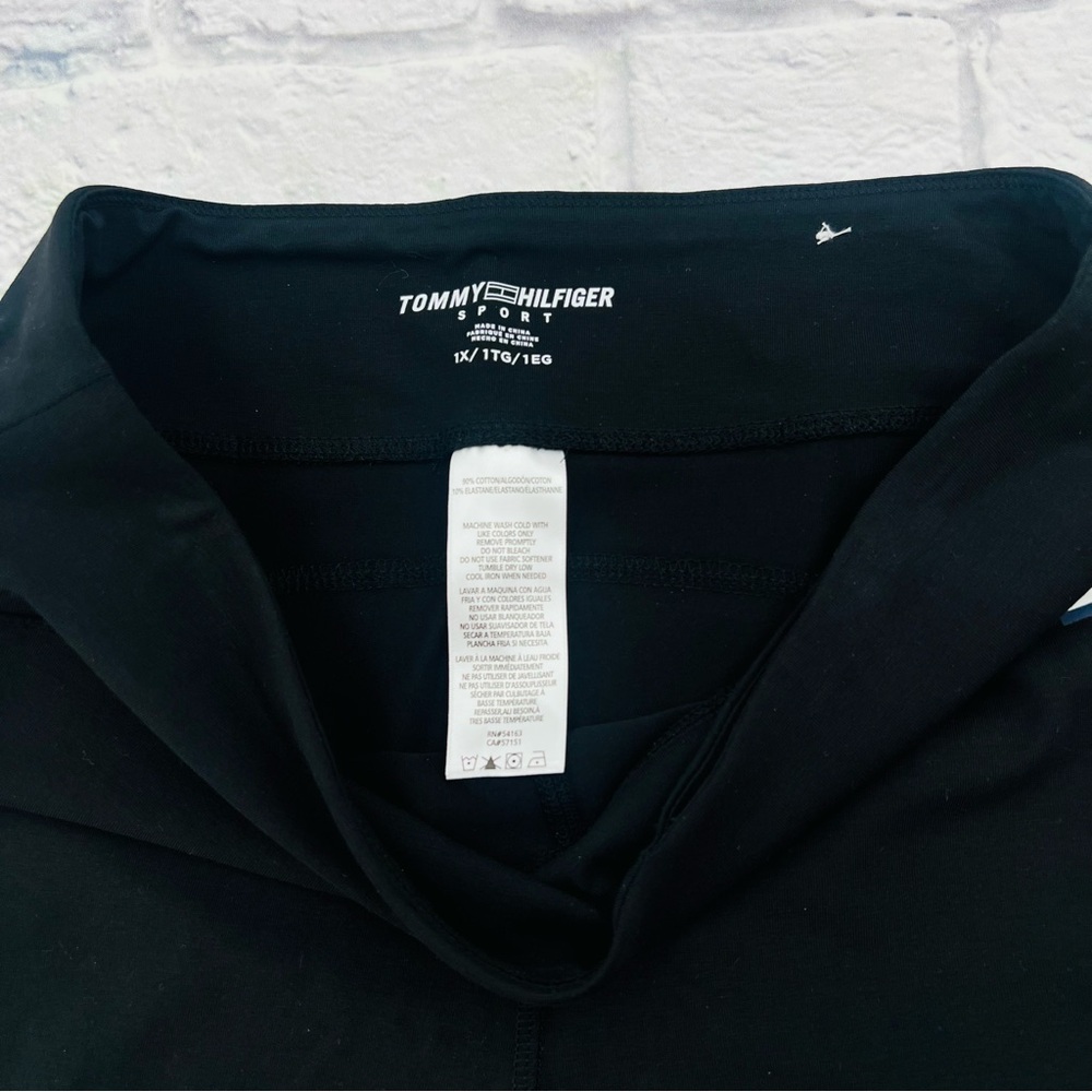 Tommy Hilfiger Sport Womans 1X Black and Pink Athletic Leggings Athleisure - Picture 3 of 11